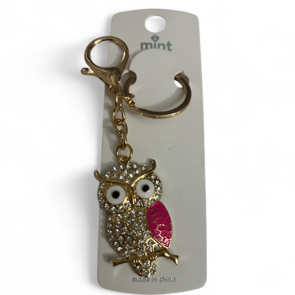 Mint Keychain with Gold and White Accents -Choose 1